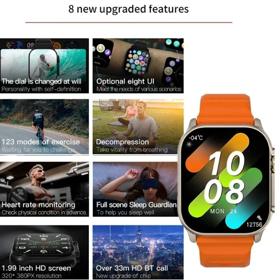 LAXASFIT Smartwatch — Bluetooth Calls & Heart Rate Monitor