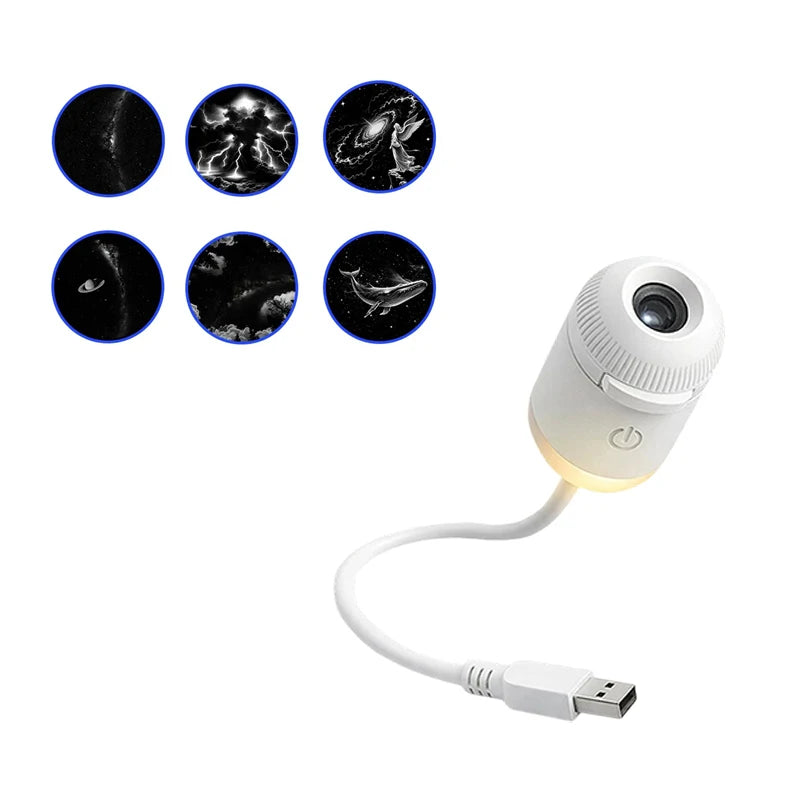 Mini Galaxy Star Projector Night Light — 2-in-1, USB, Kids & Adults