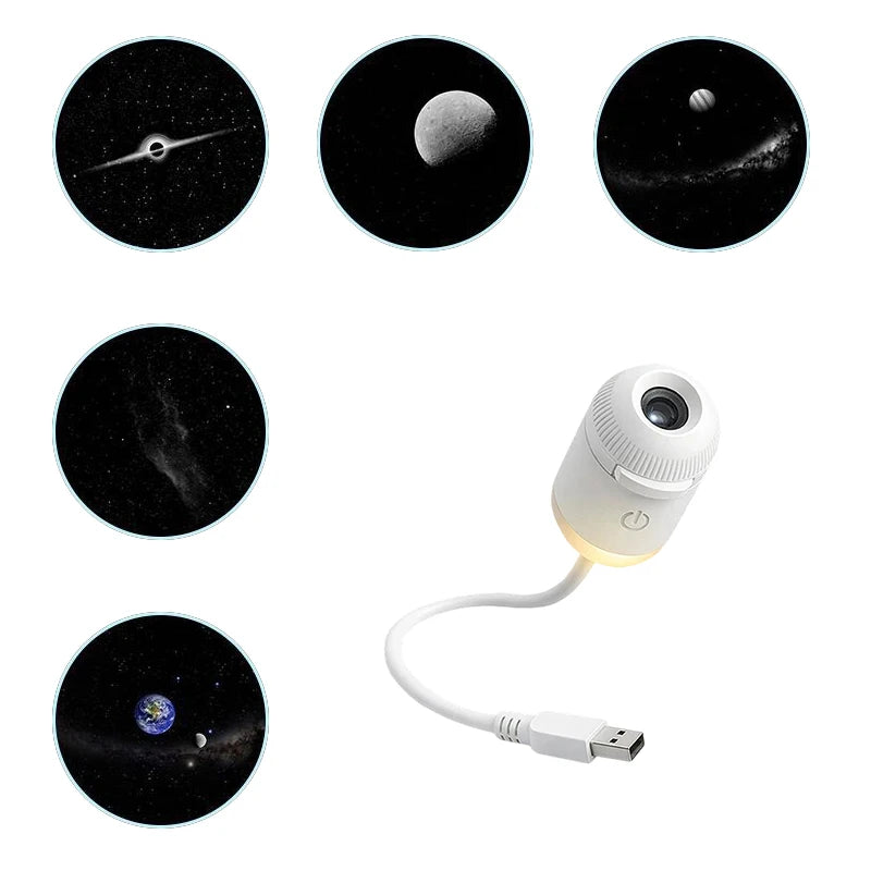 Mini Galaxy Star Projector Night Light — 2-in-1, USB, Kids & Adults