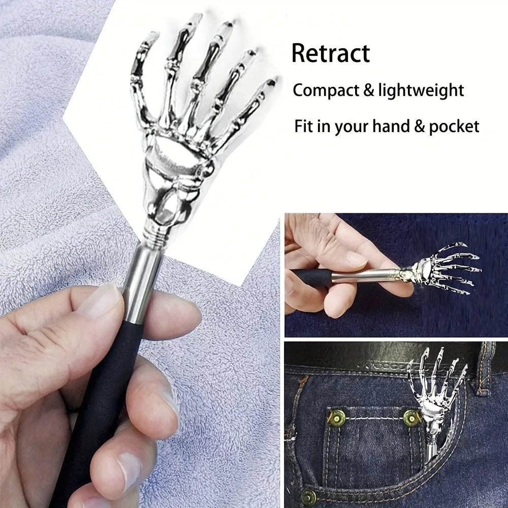 Telescoping Back Scratcher — Extendable Stainless Steel, Humans & Pets