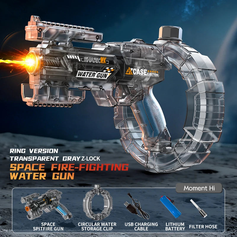 Electric Water Gun — Automatic Squirt Blaster, USB Rechargeable, Kids & Adult