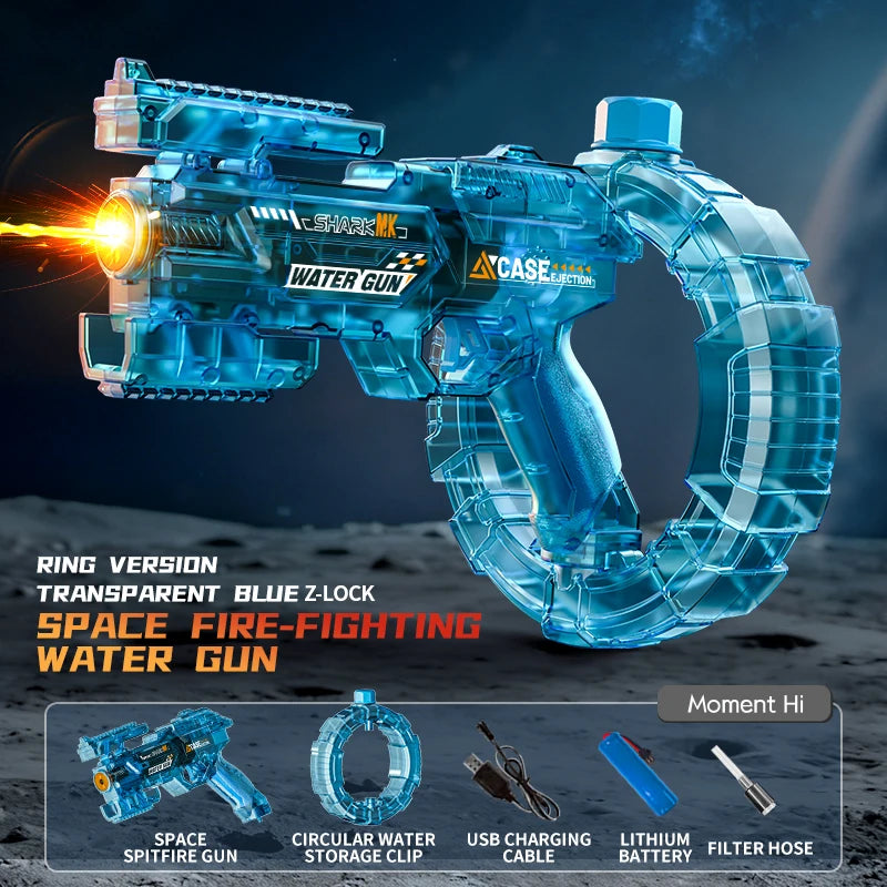 Electric Water Gun — Automatic Squirt Blaster, USB Rechargeable, Kids & Adult