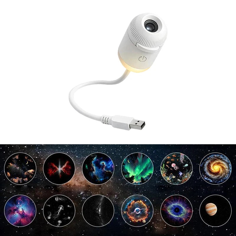 Mini Galaxy Star Projector Night Light — 2-in-1, USB, Kids & Adults
