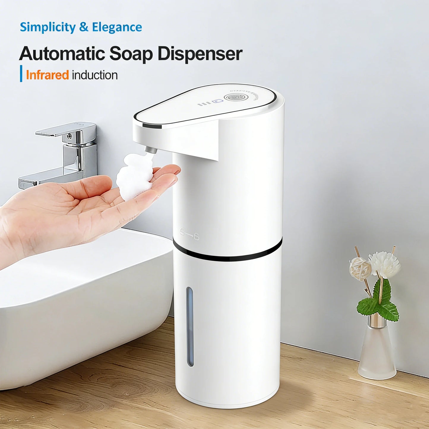 Automatic Foam Soap Dispenser — Touchless, Wall Mounted, USB-C Rechargeable