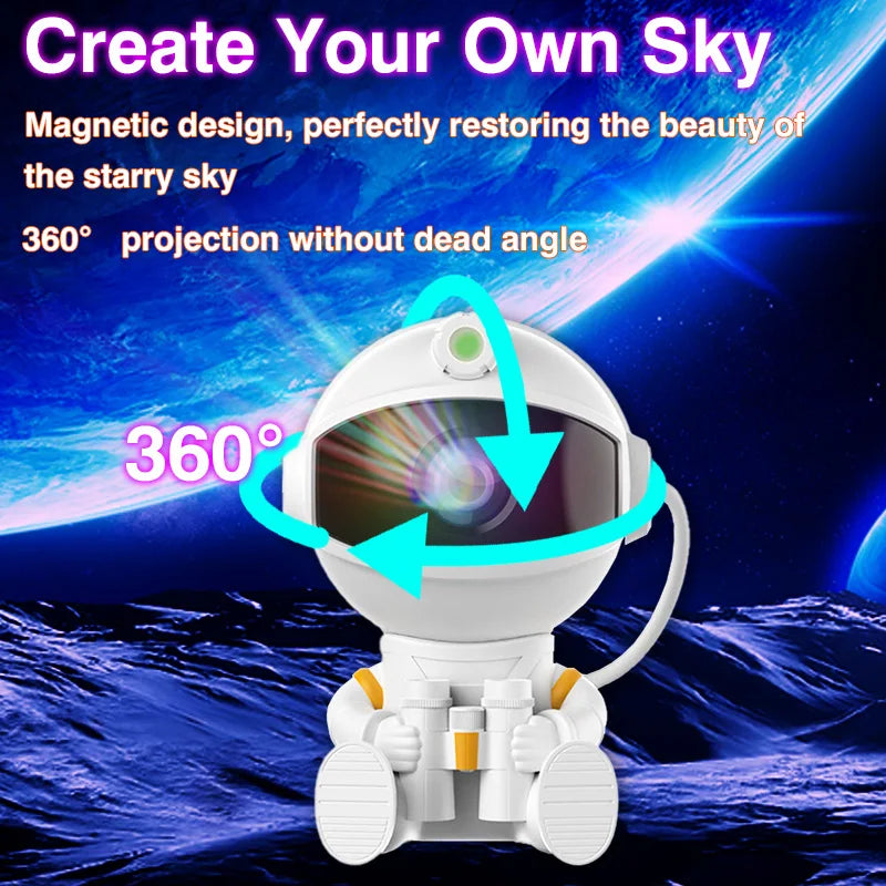 Astronaut Galaxy Projector — LED Night Light
