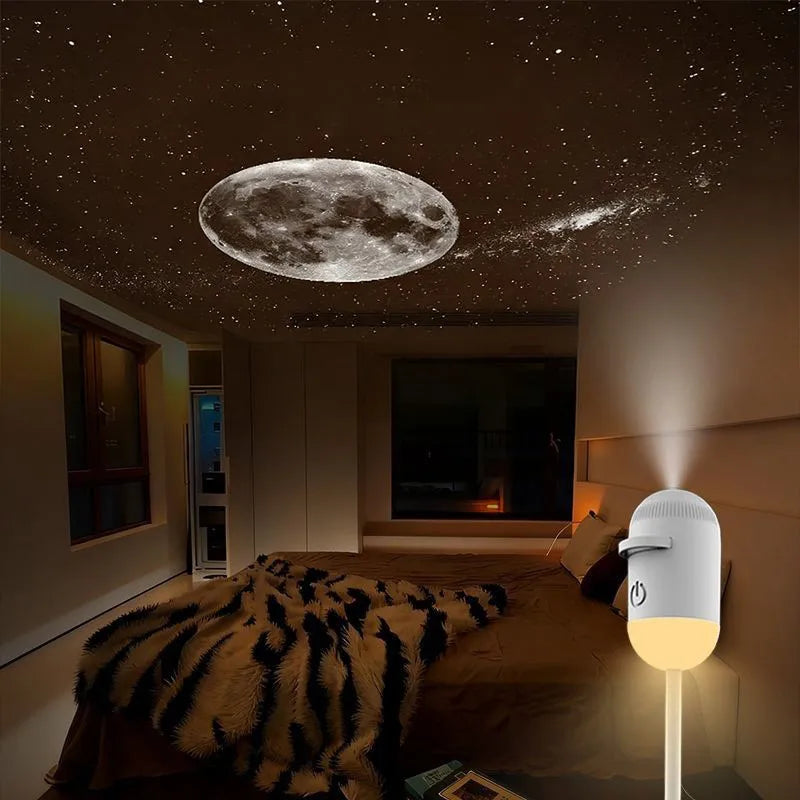 Mini Galaxy Star Projector Night Light — 2-in-1, USB, Kids & Adults