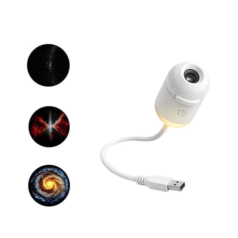 Mini Galaxy Star Projector Night Light — 2-in-1, USB, Kids & Adults