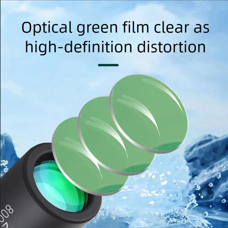 HD Monocular Telescope — 8x Zoom, Phone Holder, Waterproof, Pocket Siz