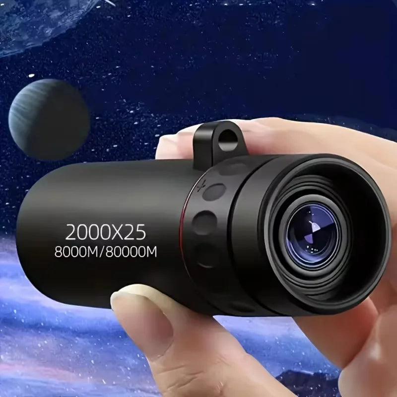 HD Monocular Telescope — 8x Zoom, Phone Holder, Waterproof, Pocket Siz