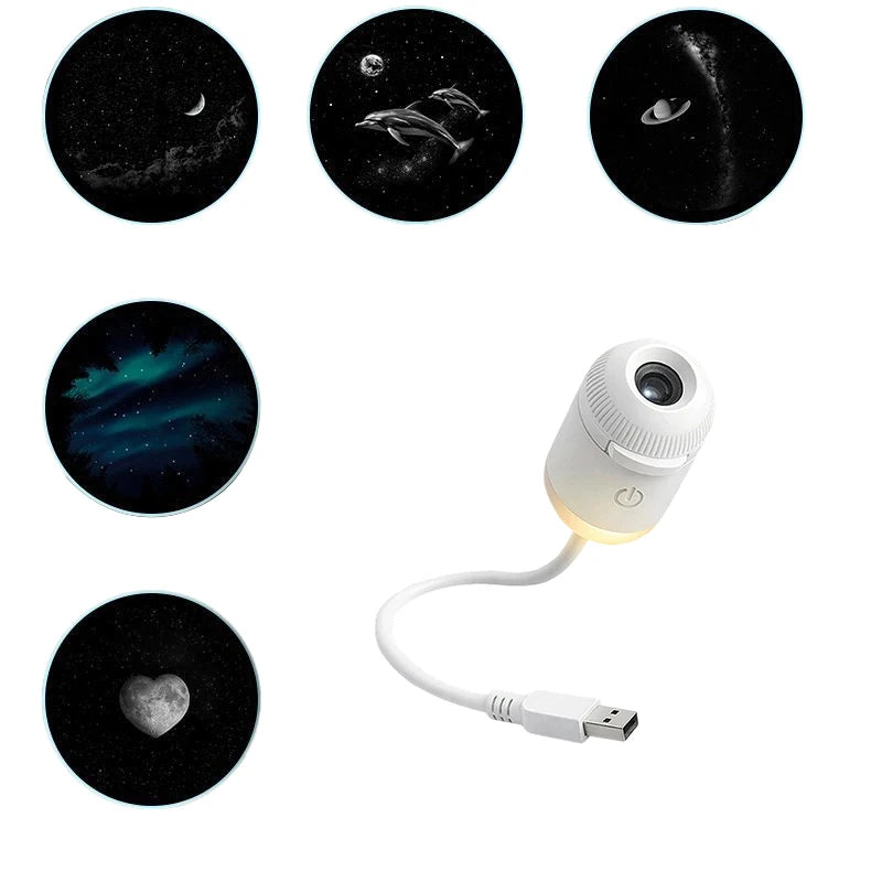 Mini Galaxy Star Projector Night Light — 2-in-1, USB, Kids & Adults